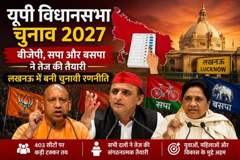 यूपी विधानसभा चुनाव 2027: बीजेपी, सपा और बसपा ने तेज की तैयारी, लखनऊ में बनी चुनावी रणनीति