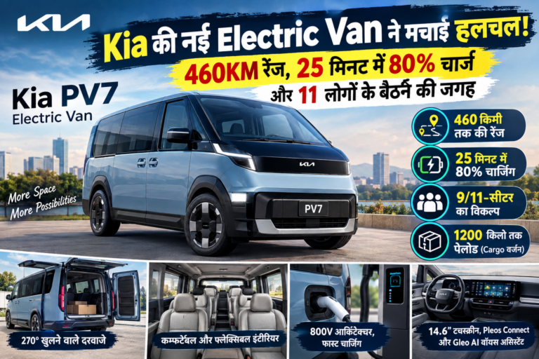 Kia PV7 Electric Van ने मचाई एंट्री, 460 किमी की रेंज और 25 मिनट में 80% चार्जिंग, 11-सीटर का भी ऑप्शन