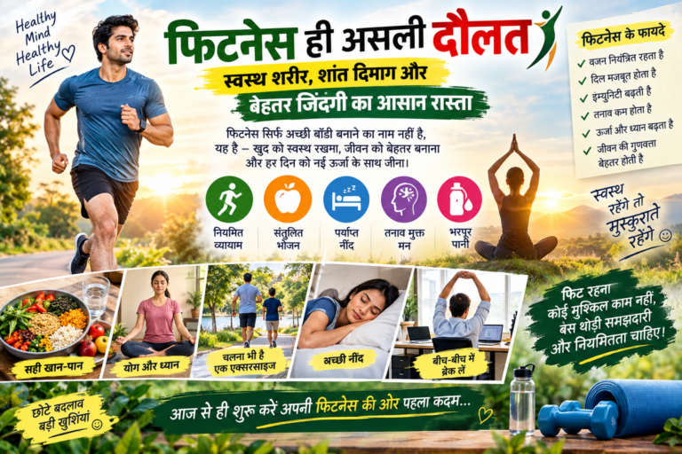 फिटनेस ही असली दौलत स्वस्थ शरीर, शांत दिमाग और बेहतर जिंदगी का आसान रास्ता