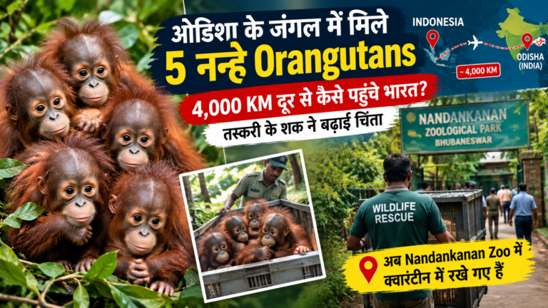 ओडिशा के जंगल में मिले 5 नन्हे Orangutans, 4,000 KM दूर से कैसे पहुंचे भारत? तस्करी के शक ने बढ़ाई चिंता
