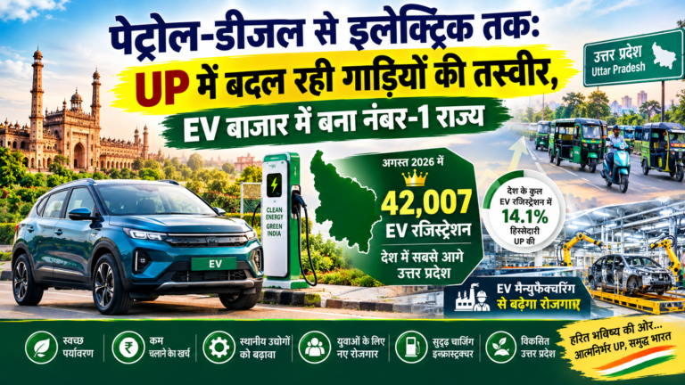 पेट्रोल-डीजल से इलेक्ट्रिक तक UP में बदल रही गाड़ियों की तस्वीर, EV बाजार में बना नंबर-1 राज्य
