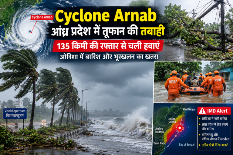 Cyclone Arnab: आंध्र प्रदेश में चक्रवाती तूफान अर्नब का कहर, 135 किमी की रफ्तार से चली हवाएं; ओडिशा में बाढ़ और भूस्खलन का खतरा