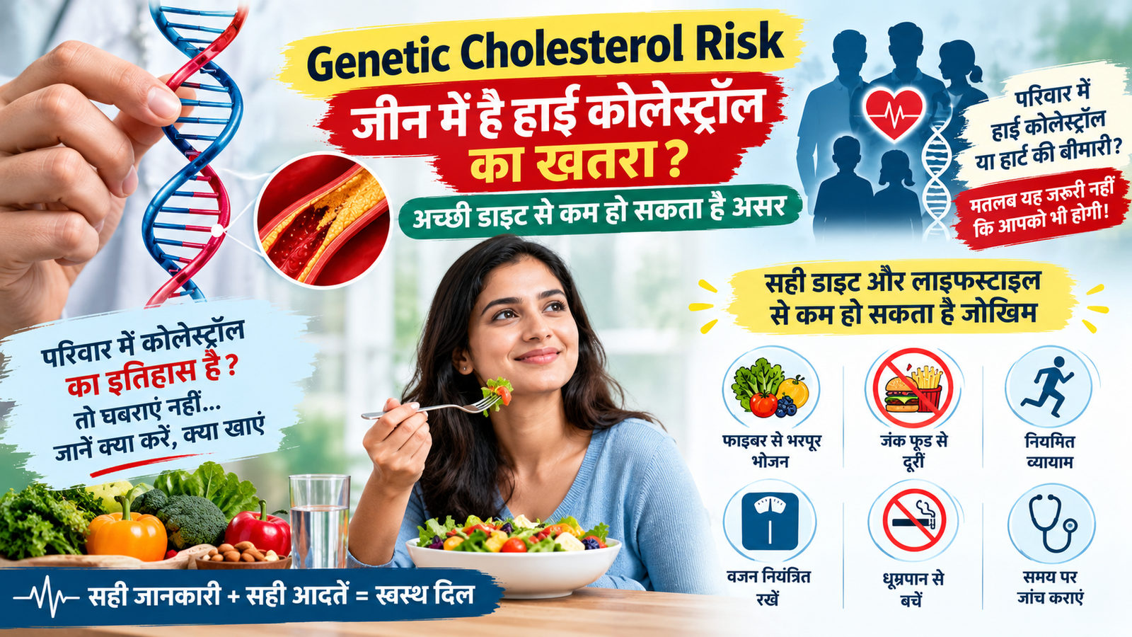 Genetic Cholesterol Risk और हाई कोलेस्ट्रॉल नियंत्रित करने के लिए हेल्दी डाइट